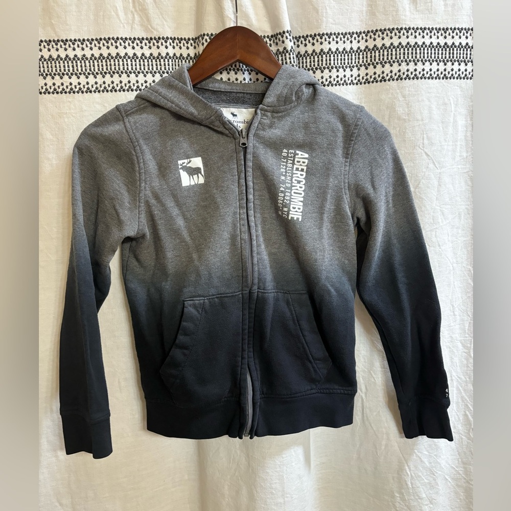 Abercrombie Zip Up Hooded Sweatshirt Boys Size 9/10
